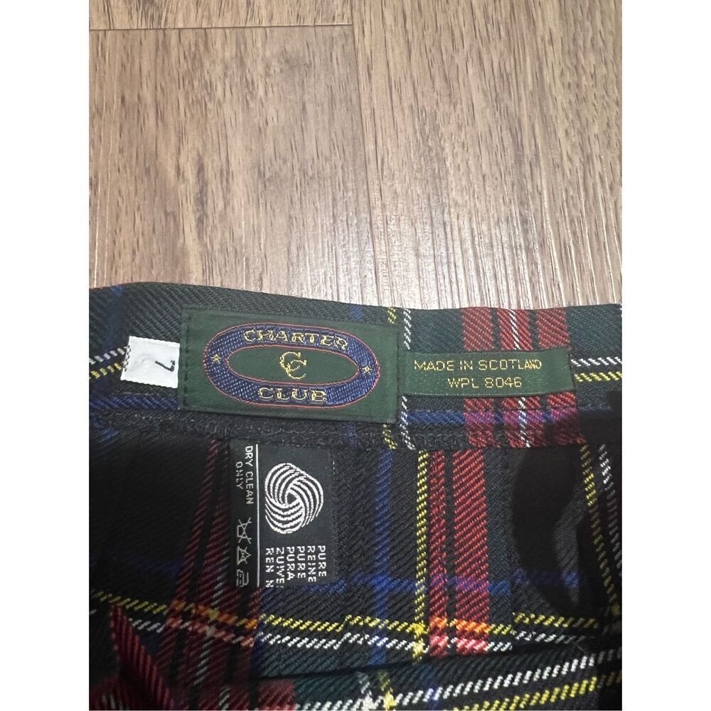 Charter Club Tartan Plaid Wool Wrap Skirt Schoolgirl Academia Girls size 7 - Picture 5 of 9